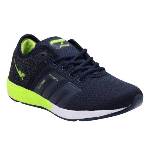  FHONEX BATTLE MEN LACE UP SPORT  NAVY BLUE PARROT GREEN RUNNING SHOES 